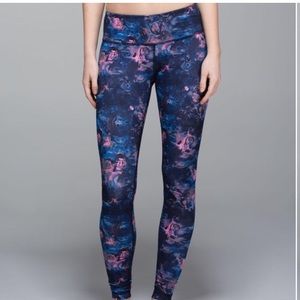 Lululemon Full On Luon Wunder Under Floral Mid Rise Full Length Leggings 8